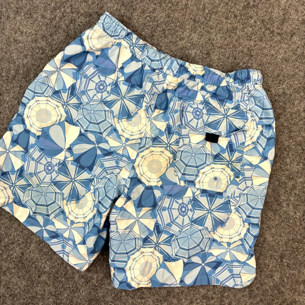 Vineyard Vines Swim Trunks Blue Beach Umbrella Print Mesh Lined Size‎ S